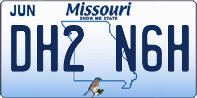 MO license plate DH2N6H