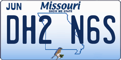 MO license plate DH2N6S