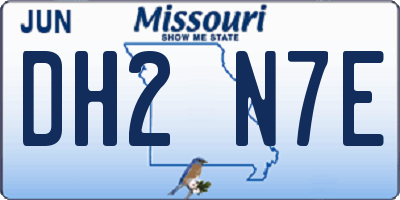 MO license plate DH2N7E