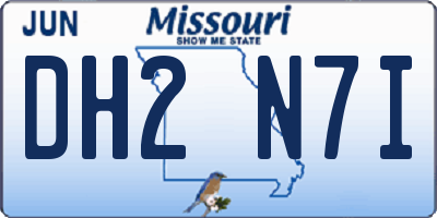 MO license plate DH2N7I