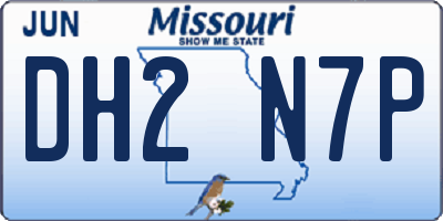 MO license plate DH2N7P