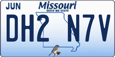 MO license plate DH2N7V