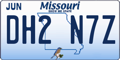 MO license plate DH2N7Z