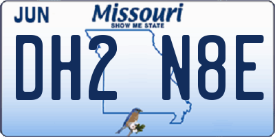 MO license plate DH2N8E