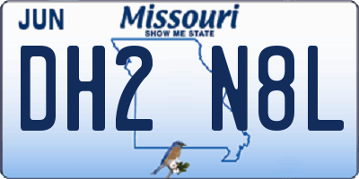MO license plate DH2N8L