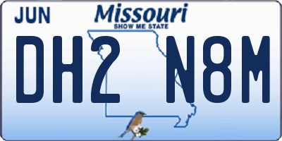 MO license plate DH2N8M