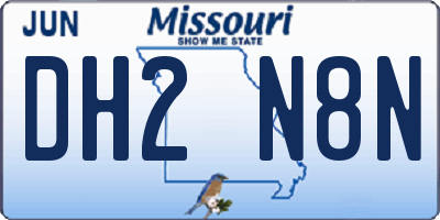 MO license plate DH2N8N
