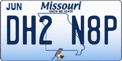 MO license plate DH2N8P