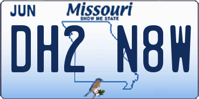MO license plate DH2N8W