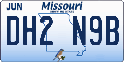MO license plate DH2N9B