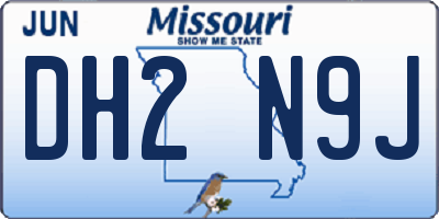 MO license plate DH2N9J
