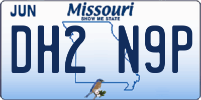 MO license plate DH2N9P