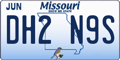 MO license plate DH2N9S