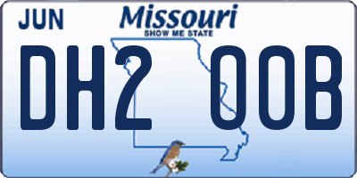 MO license plate DH2O0B