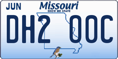 MO license plate DH2O0C