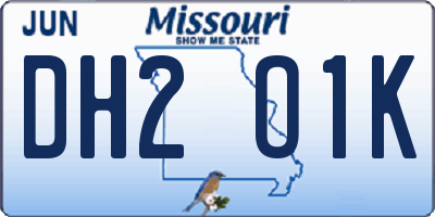 MO license plate DH2O1K
