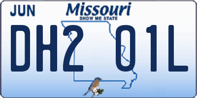 MO license plate DH2O1L