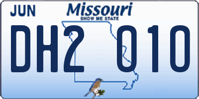 MO license plate DH2O1O