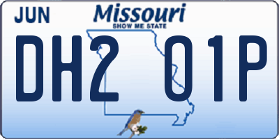MO license plate DH2O1P