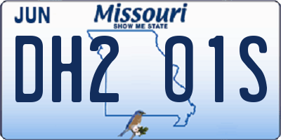 MO license plate DH2O1S