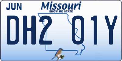 MO license plate DH2O1Y