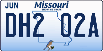 MO license plate DH2O2A