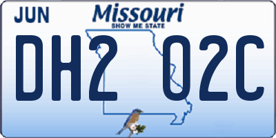 MO license plate DH2O2C