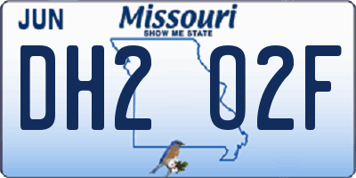 MO license plate DH2O2F