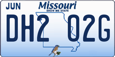 MO license plate DH2O2G