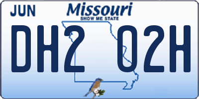 MO license plate DH2O2H