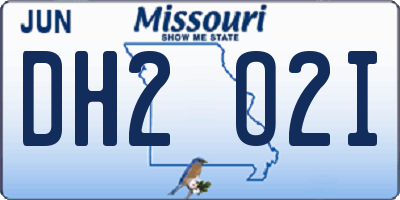 MO license plate DH2O2I