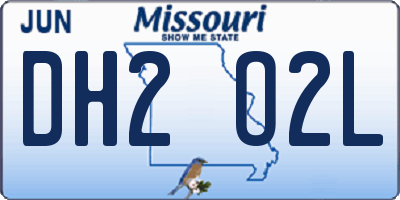 MO license plate DH2O2L