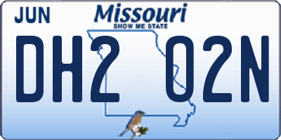 MO license plate DH2O2N