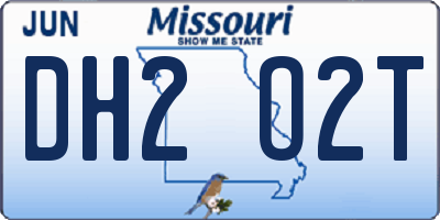 MO license plate DH2O2T
