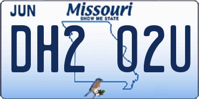 MO license plate DH2O2U