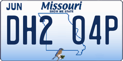 MO license plate DH2O4P