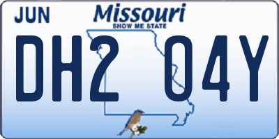 MO license plate DH2O4Y