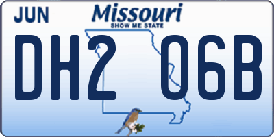 MO license plate DH2O6B