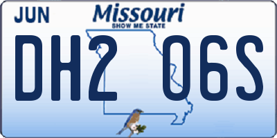 MO license plate DH2O6S