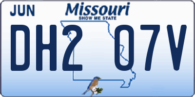 MO license plate DH2O7V