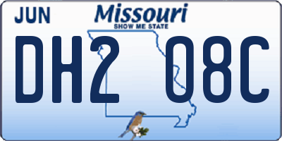 MO license plate DH2O8C