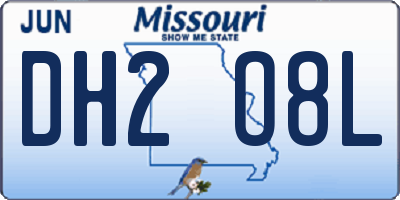 MO license plate DH2O8L