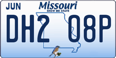 MO license plate DH2O8P