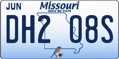 MO license plate DH2O8S