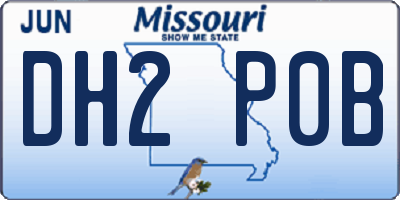 MO license plate DH2P0B