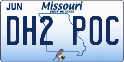 MO license plate DH2P0C