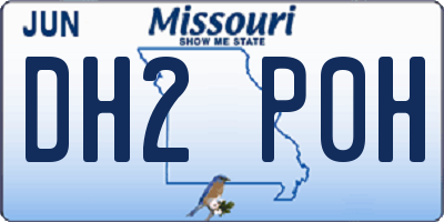 MO license plate DH2P0H