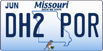 MO license plate DH2P0R