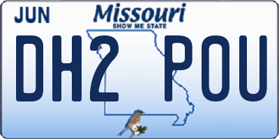 MO license plate DH2P0U