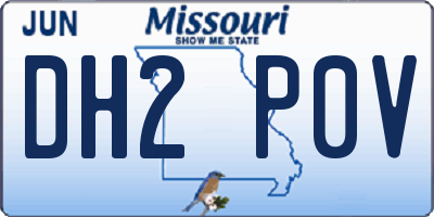MO license plate DH2P0V